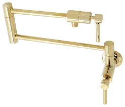 Kingston Brass KS4102DL Concord Wall Mount Pot Filler, Polished Brass