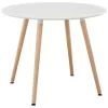 Modern Contemporary Kitchen Wood Circular Dining Table White