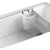 Kohler Riverby 33" X 22" X 9-5/8" Under-Mount Kitchen Sink W/ Accessories, White