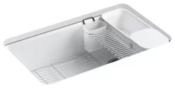 Kohler Riverby 33" X 22" X 9-5/8" Under-Mount Kitchen Sink W/ Accessories, White