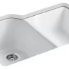 Kohler Executive Chef Double-Bowl Kitchen Sink W/ 4 Oversize Holes, White