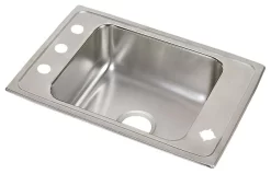 Elkay Lustertone Stainless Steel 1-Bowl Top Mount Classroom ADA Sink