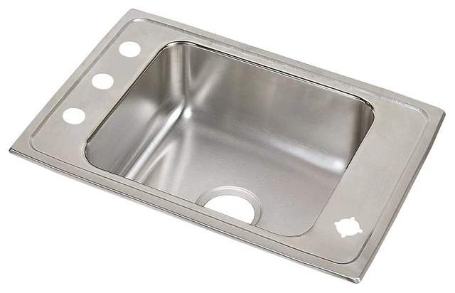 Elkay Lustertone Stainless Steel 1-Bowl Top Mount Classroom ADA Sink