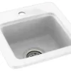 Swan 15x15x6 Solid Surface Drop Bar Sink, 1-Hole, White