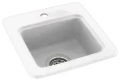 Swan 15x15x6 Solid Surface Drop Bar Sink, 1-Hole, White