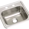 Elkay Dayton Stainless Steel 1-Bowl Drop-in Bar Sink, Faucet Holes: 3