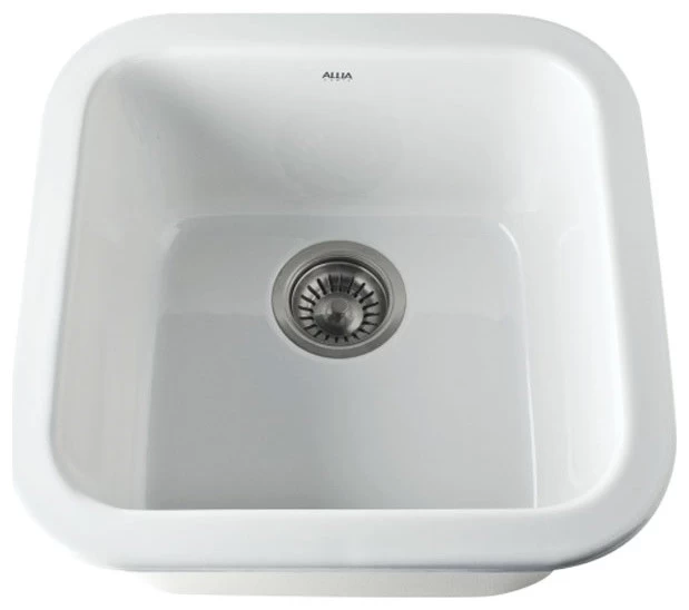 Rohl 5927 Allia 18" Fireclay Single Bowl Bar/Food Prep Kitchen - White
