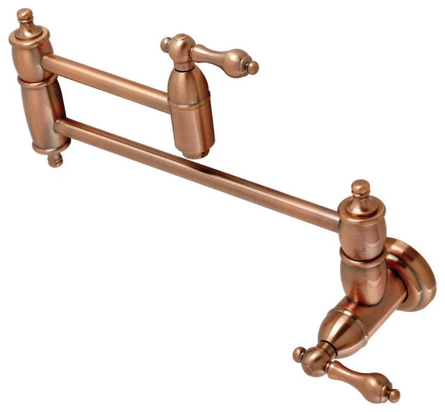Kingston Brass Pot Filler Faucets With Antique Copper Finish KS310ALAC