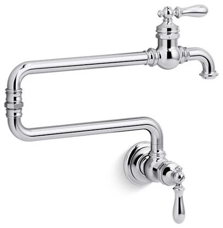 Kohler Artifacts Pot Filler Kitchen Faucet W/ Extended Spout, Polished Chrome