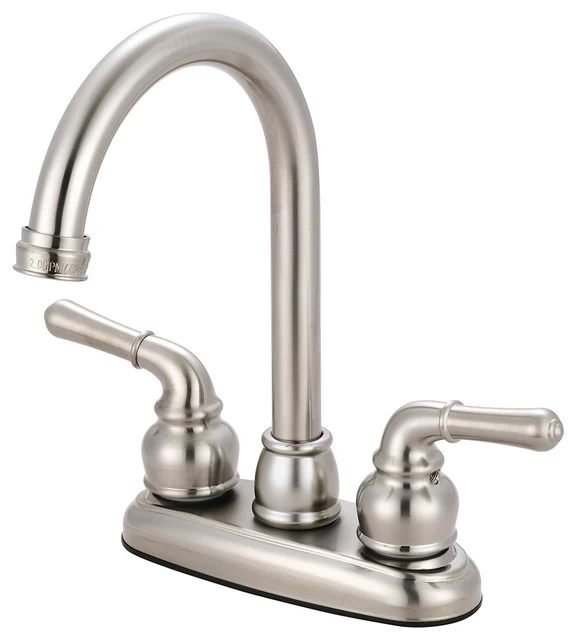 Two Handle Bar Faucet, PVD Brushed Nickel