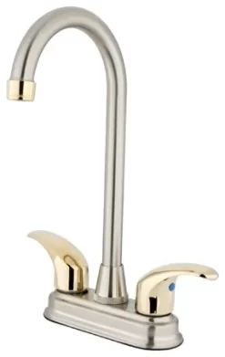 Kingston Brass Bar Faucet, Brushed Nickel/Polished Brass