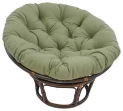 44" Solid Twill Papasan Cushion, Fits 42" Papasan Frame, Sage