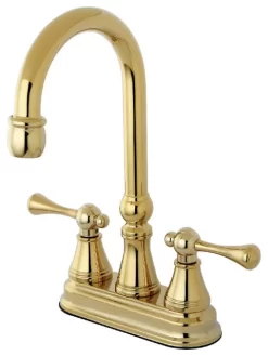 Kingston Brass Victorian Bar Prep Faucets With Polished Brass Finish KS2492BL