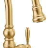 Moen One-Handle Pulldown Bar Faucet Brushed Gold, S53004BG