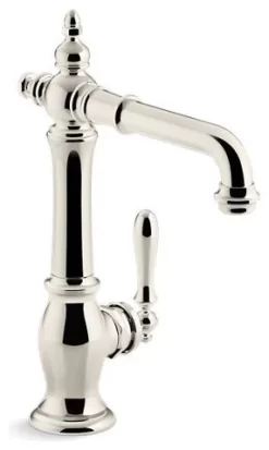 Kohler Artifacts Bar Faucet, Victorian Spout Design, Vibrant Polished Nickel
