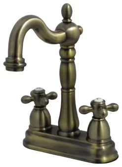 Kingston Brass KB1493AX Bar Faucet Without Pop-Up Rod, Antique Brass