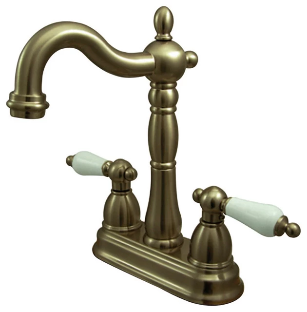 Kingston Brass KB1493PL Bar Faucet Without Pop-Up Rod, Antique Brass
