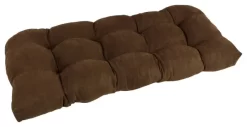 42"x19" U-Shaped Tufted Settee/Bench Cushion, Chocolate Brown