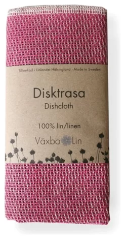Linen Disktrasa Dishcloth, Cerise