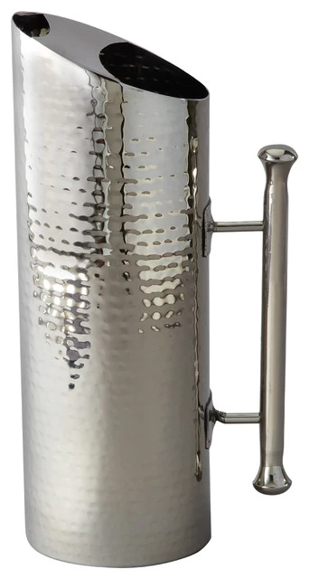 Elegance Hammered Stainless Steel Straight Pitcher 60 Oz.