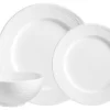 Safdie & Co. Porcelain Dinnerset 12 Piece Round Rim Embossed Wave