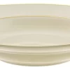 Cream Double Gold Rim Soup, Set Of 6