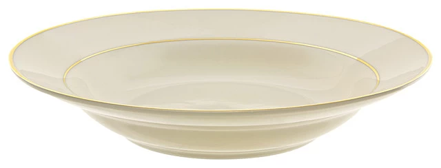 Cream Double Gold Rim Soup, Set Of 6