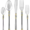 Italian Collection 40pс Premium Flatware Set, Service For 8, Gold-Plated, Luxor