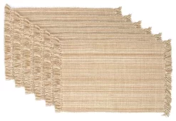 DII Variegated Taupe Fringe Placemat, Set Of 6
