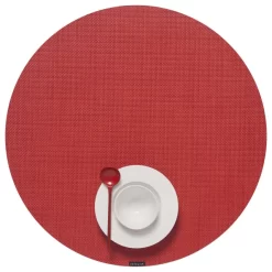 Mini Basket Table Mat, 15" Round, Pimento