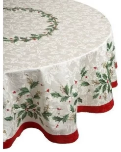 Lenox Holiday Ivory 70" Round Tablecloth