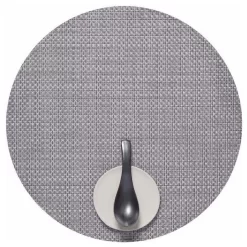 Basketweave Table Mat Round, Shadow