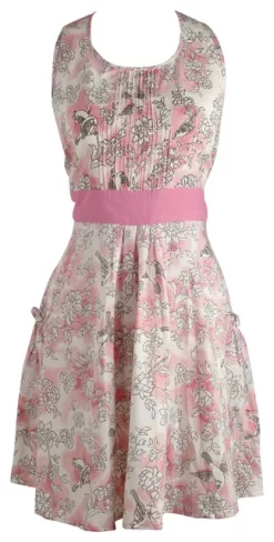 Blushing Birds Vintage Apron