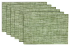 DII Fig Green PVC Tweed Placemat, Set Of 6