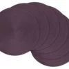 DII Eggplant Round Polypropylene Woven Placemat, Set Of 6