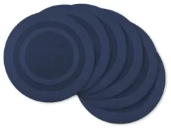 DII Nautical Blue Round Pvc Doubleframe Placemat, Set Of 6