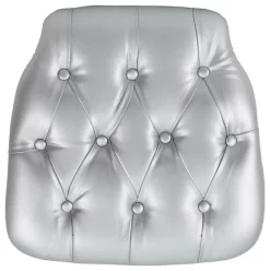 Flash Furniture Hard Silver Tufted Vinyl Chiavari Chair Cushion