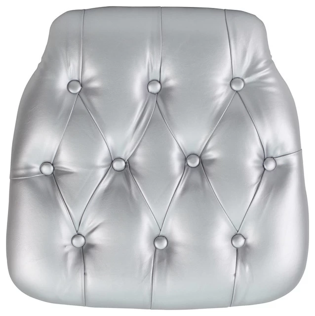 Flash Furniture Hard Silver Tufted Vinyl Chiavari Chair Cushion