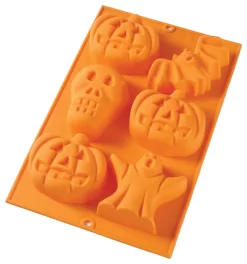 Lekue Orange Silicone 6 Cavity Halloween Candy Mold