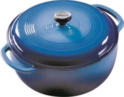 Lodge Caribbean Blue Color Enamel On Cast Iron 6 Quart Dutch Oven