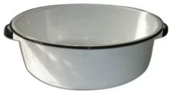 Granite-Ware® 6416-4 Porcelain-On-Steel Dish Pan With Handles, White, 15 Qt