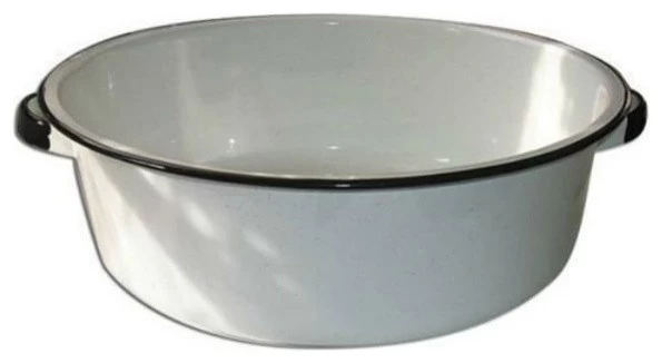 Granite-Ware® 6416-4 Porcelain-On-Steel Dish Pan With Handles, White, 15 Qt