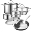 Cooks Standard 10-Piece Multi-Ply Clad Stainless-Steel Cookware Set