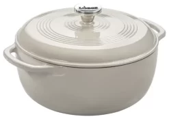 Lodge Ec6D13 Cast Iron Dutch Oven, Oyster, 6 Qt.