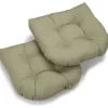 19" U-Shaped Twill Tufted Dining Chair Cushion, Set Of 2, Sage Green