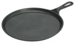 Lodge L9OG3 Pre-Seasoned Round Cast Iron Griddle, 10.5"