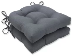 Rave Graphite Reversible Chair Pad Set Of 2