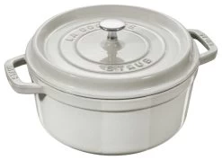 Staub Cast Iron 4-qt Round Cocotte - White Truffle