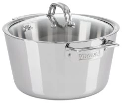 Viking Contemporary 3-Ply, 5.2-Quart Dutch Oven With Lid, Mirror Finish