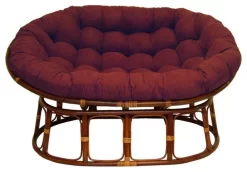 65"x48" Solid Micro Suede Double Papasan Cushion, Red Wine